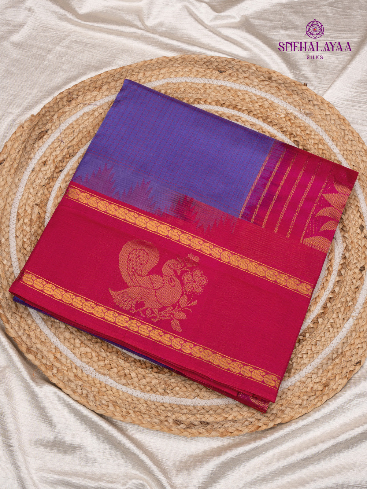 Purple Kanchi Silk Cotton Saree
